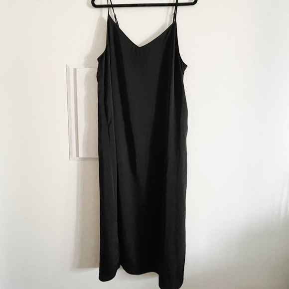 Black Midi Slip Dress - Picture 1 of 8